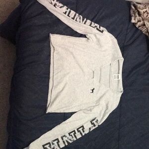 Pink cropped top long sleeve